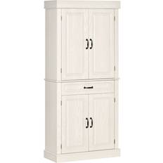 Cupboard Homcom Kitchen Cupboard With 4 Doors White Storage Cabinet 80x180cm