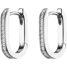 Bijoux Jette Luna Hoop Earrings - Silver/Transparent