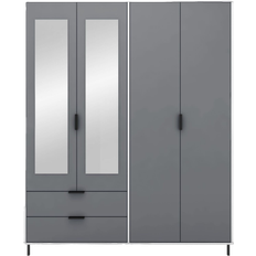 Wardrobes SECONIQUE Madrid Grey/White Gloss Wardrobe 160x196cm