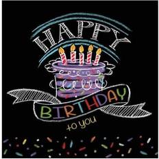 Paper Paper Napkins Chalk Sketch Happy Birthday Disposable Napkins (Pack of 16)