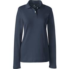 Lands' End XL Polo Shirts Lands' End Lands' End School Uniform Women's Long Sleeve Feminine Fit Interlock Polo Shirt Classic Navy