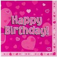 Oaktree Hearts Happy Birthday Napkins Pack of 16