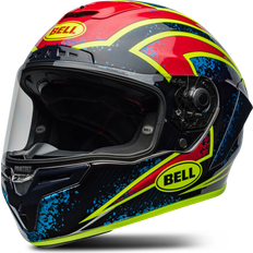 Bell Race Star DLX Flex Xenon, Integralhelm Schwarz/Rot/Neon-Gelb/Blau