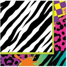 Black Party Supplies Amscan Animal Print 80s Disposable Napkins (Pack of 16)