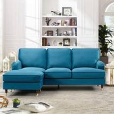 Brass Sofas Artemis Home Woodbury Reversible Teal Sofa 218cm 3 Seater