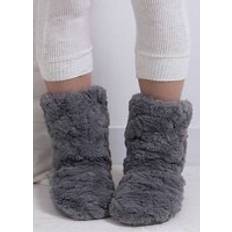 Totes Faux Fur Bootie Slipper Socks, 17.5cm x 26.7cm Grey