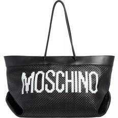 Moschino Black Calfskin Braided Tote A2555 Fantasy Black UNI