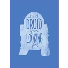 Rechteckig Poster Komar Wandbild SW Silh Quotes R2D2 40 x 50 cm Poster