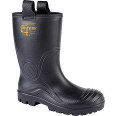 grafters PVC Waterproof Industrial Safety Rigger Boot Black