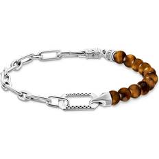 Thomas Sabo Silver blackened bracelet with brown beads brown A2088-826-2-L19V