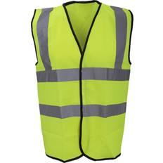 Arbeidsvester Warrior Mens High Visibility Safety Waistcoat Vest Fluorescent Yellow