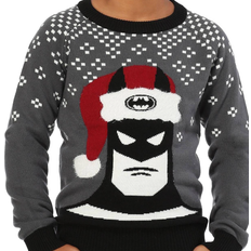 Pulls de Noël Batman Kid's Holiday Hat Ugly Christmas Sweater - Black