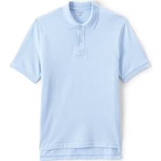 Lands' End Men Polo Shirts Lands' End School Uniform Men's Short Sleeve Mesh Polo Shirt Blue