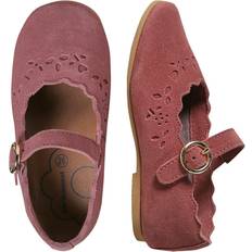 Girl Ballerinas Vertbaudet Leather Ballerina Pumps for Girls - Old Rose