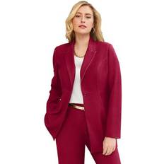 Jessica London Blazers Jessica London Plus Women's Bi-Stretch Blazer in Rich Burgundy Size W Professional Jacket