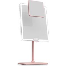 Cosmetics LUNA London Orbit Mirror in Blush Rose Vanity Mirror with Lights Makeup Mirror LED Lighted Desk Mirror with Light for Tabletop 7X 1X Magnification Dimmable and Rechargeable Pink