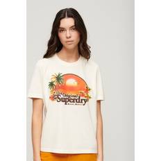 Superdry Damen Oberteile Superdry Damen Lässiges Travel Souvenir T-Shirt Weiß Größe: Weiß