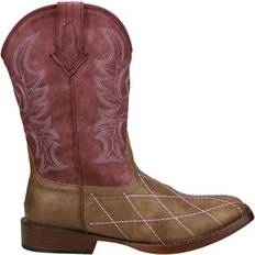 Roper Youth Girls Cross Cut Wide Square Toe Cowgirl Boots