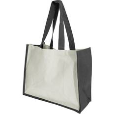 Fabric Tote Bags Westford Mill One Size, Black Printers Jute Cot Shopper Bag 21 Litres