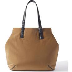 Padded Paper Nylon and Intrecciato Leather Tote Bag Men Green