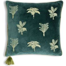 Habitat Embroidered Palm Cushion Green