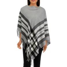 Gray - Women Capes & Ponchos Fraas V Women's Exploded Plaid Fringed Poncho, Grey