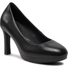 Damen - Wildleder Pumps Clarks High Heels Pavona Court 26177577 Schwarz