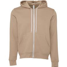 Canvas - Men Jumpers Canvas Unixex Zip-up Polycotton Fleece Hooded Sweatshirt Hoodie Tan