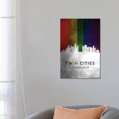 Ebern Designs Twin Cities Minnesota Spectrum Skyline Adrian Baldovino Framed Art