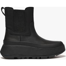 Fitflop Chelsea Boots Fitflop F-Mode Water-Resistant All Black Fabric & Leather Flatform Che