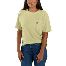 Brown - Women T-shirts Carhartt Loose-Fit Lightweight Short-Sleeve Crew-neck T-Shirt for Ladies Dried Clay Green