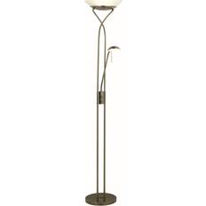 Verre Lampes sur Pied Brilliant Ollie White/Brass Lampe sur Pied 180cm