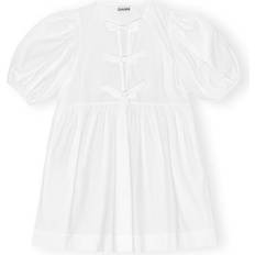 Ganni Kleider Ganni CottonPoplin Tie String Mini Dress in White Women's White