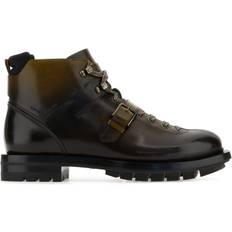 Men - Multicolored Ankle Boots Santoni Multicolor Leather Ankle Boots