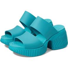 Turquoise - Women Heeled Sandals Sorel ONA Streetworks Slide Women's Heel Sandal- Teal