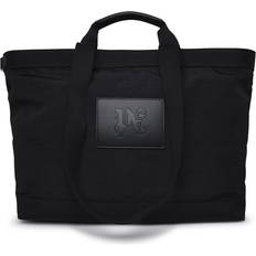 Black - Leather Fabric Tote Bags Palm Angels Black Canvas Tote Bag