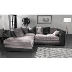 New hampshire furniture Furnishings For Less UK Left Hand Black Look Luca Corner Sofa