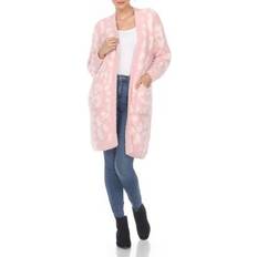 Leopard Cardigans White Mark Midweight Faux Fur Coat, Large-x-large, Pink Pink