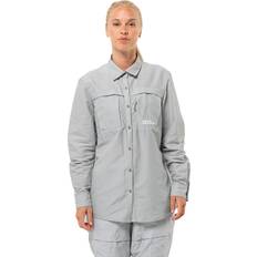 Damen - Grau Blusen Jack Wolfskin Barrier L/S Shirt Women Bluse Mit Mückenschutz Damen grau cool grey