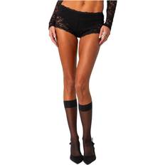 Edikted Women's Estella sheer lace micro shorts Black