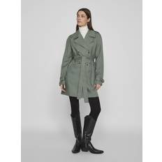 Green - Trenchcoat Coats Vila Belted Trenchcoat