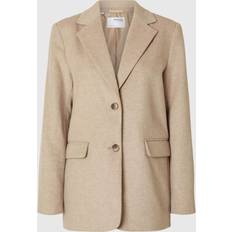 Beige - Ull Dressjakker Selected Femme Blazer slfSasja Wool Blazer Beige