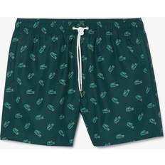 Lacoste Badehosen Lacoste Badehose mit Krokodil-Aufdruck Grün Weiß