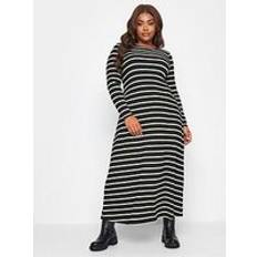 Long Dresses - Long Sleeves Yours Stripe Long Sleeve Maxi Dress Black