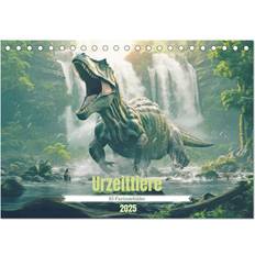 Bordskalendrar Calvendo Prehistoric Animals AI Fantasy Images A5 landscape Desk Calendar 2025