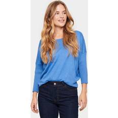 Saint Tropez Bekleidung Saint Tropez Mila 3/4 Sleeve Knitted Pullover, Dutch Blue Melange