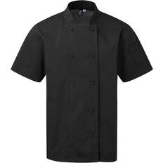 Black Work Jackets Premier Mens Coolchecker Short-Sleeved Chef Jacket