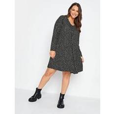 Yours Spot Print Mini Dress Black