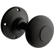Designer Levers Beehive Half-Sprung Door Knob Matte Black 54x60mm