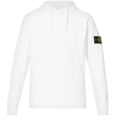 Stone Island Logo Badge Relaxed Fit Hoody - White